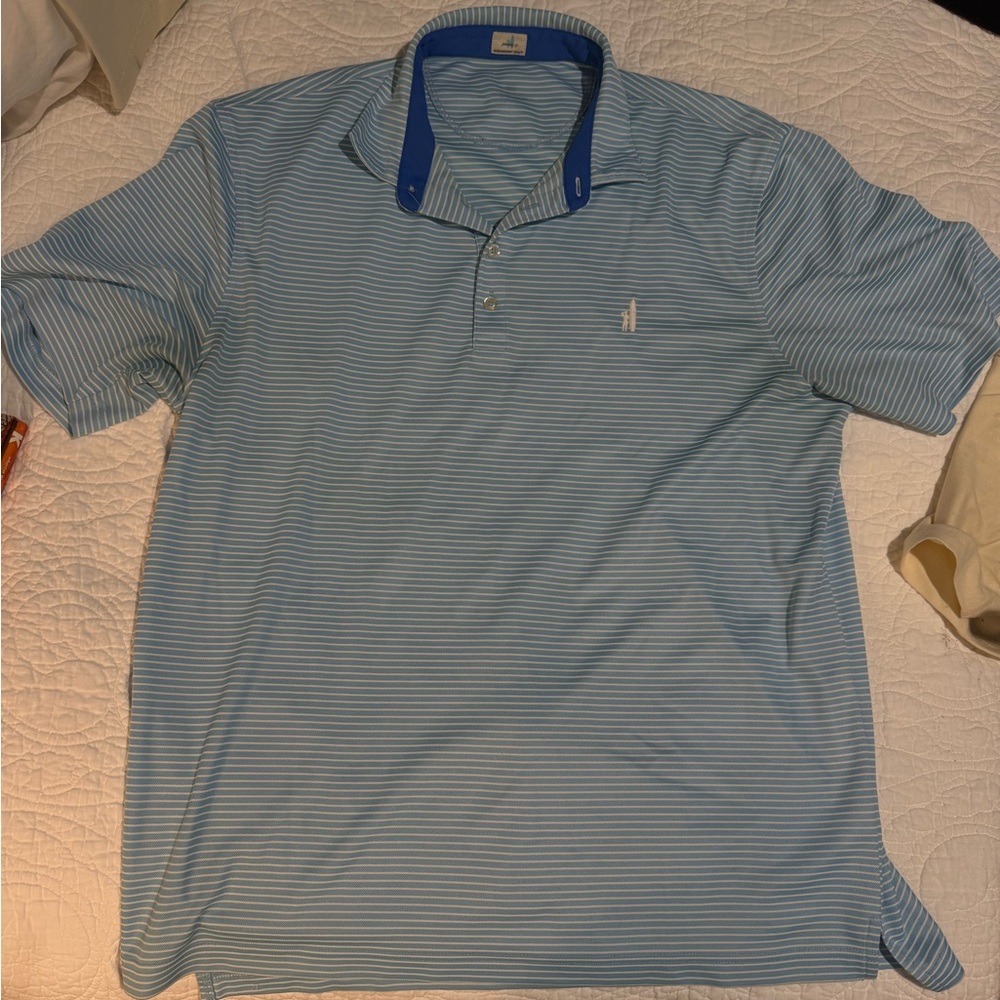 Blue Performance Polo Shirt with Classic Collar